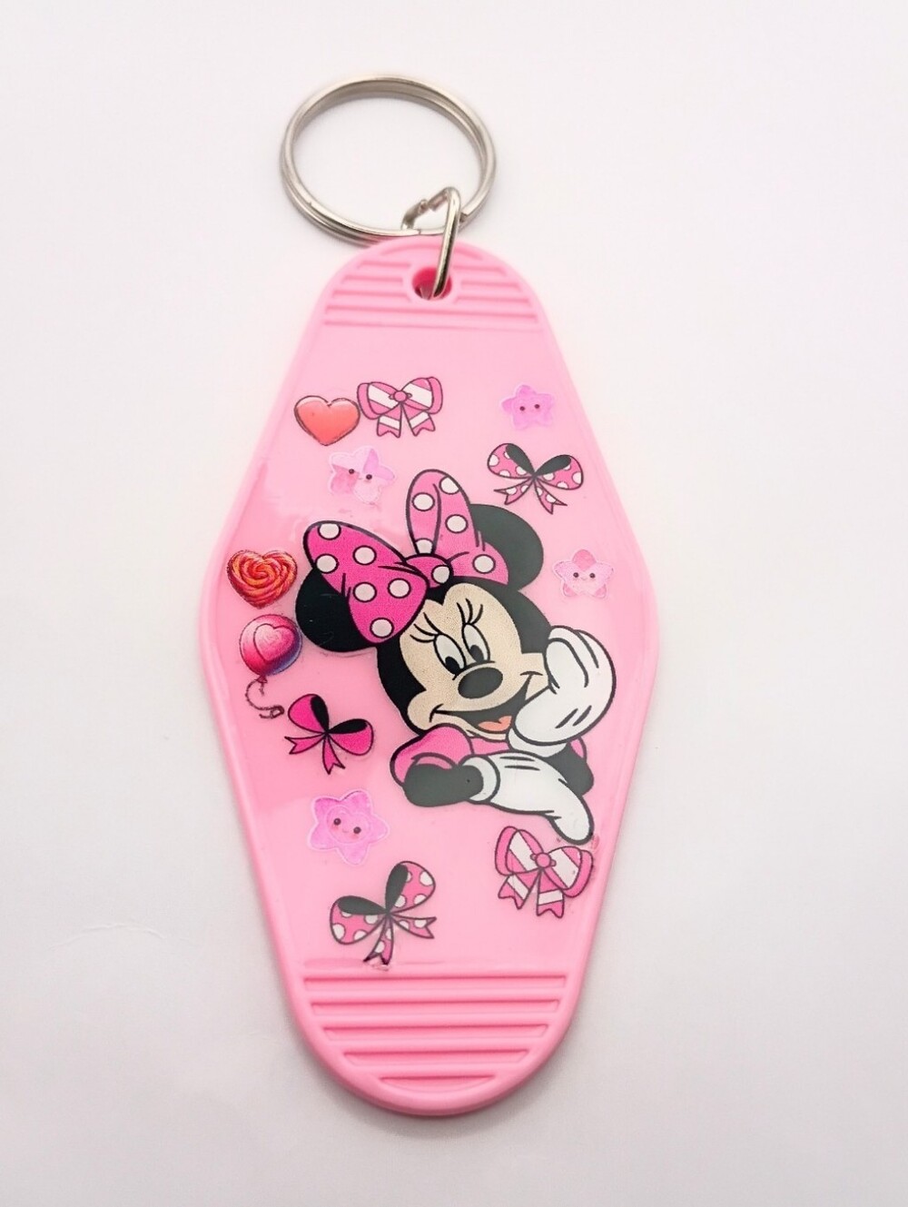 Pink Vintage Retro Mouse Motel Keychain